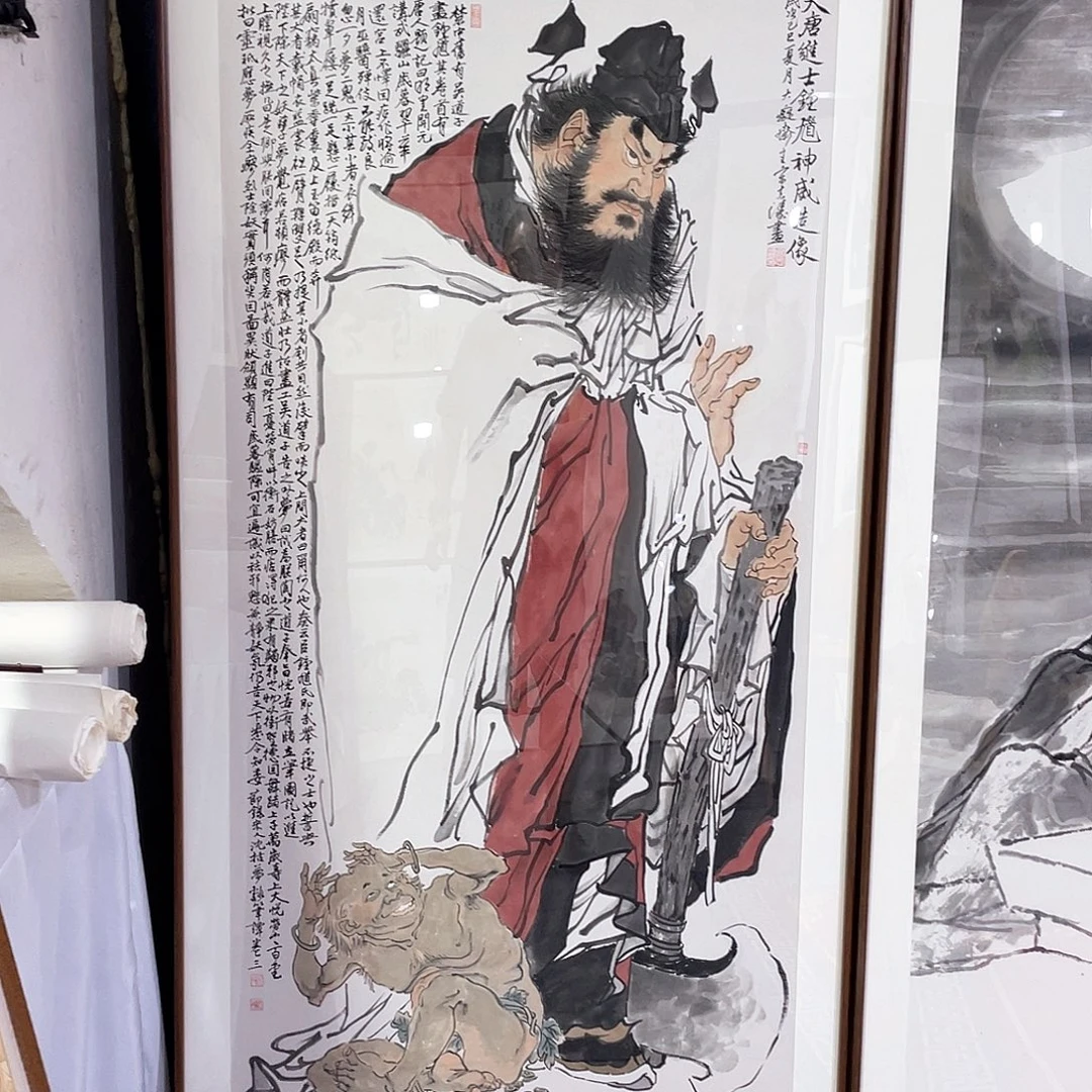 国画手绘画作品带框80/160