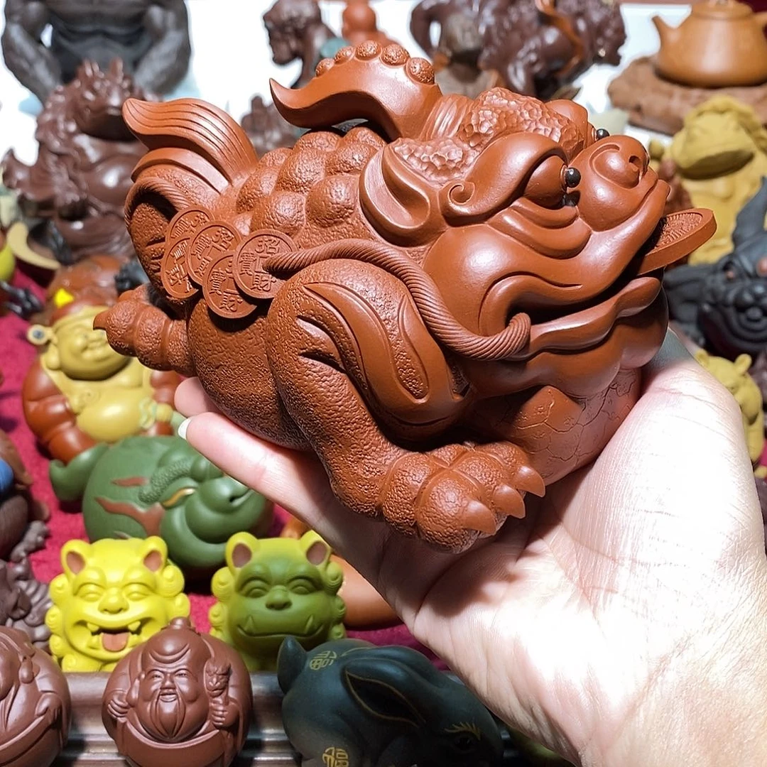 茶宠紫砂宜兴紫砂17厘米鸿运当头