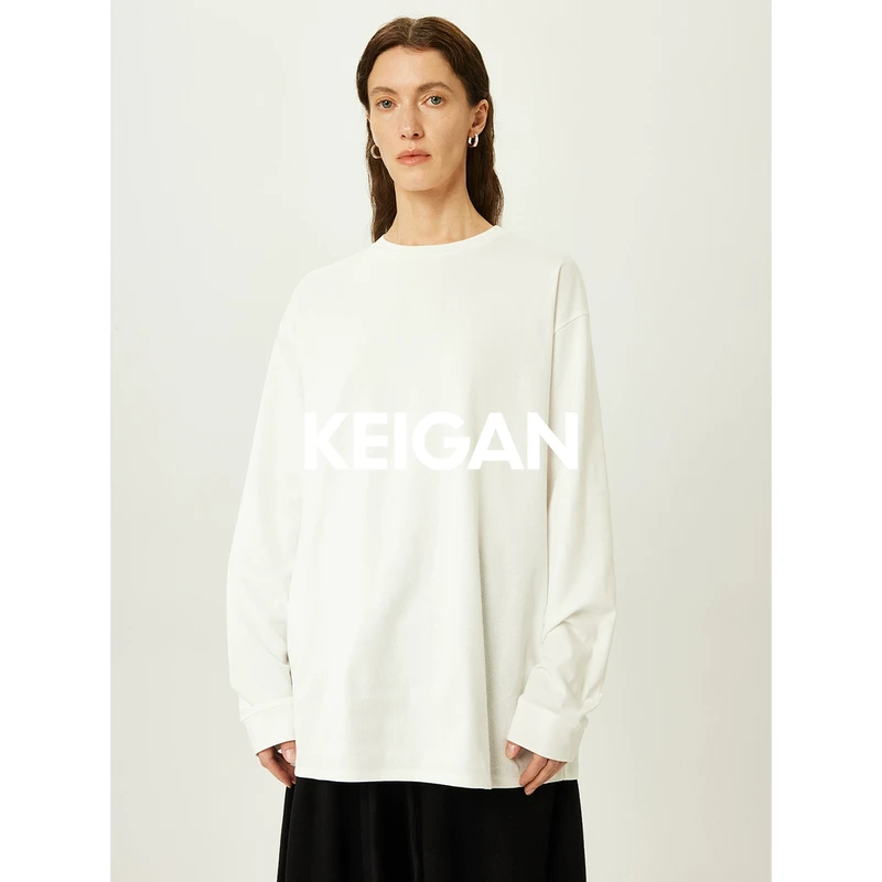 KEIGAN/开间 独家定纺高支长绒棉极简万能高圆领弹力短袖长袖T恤