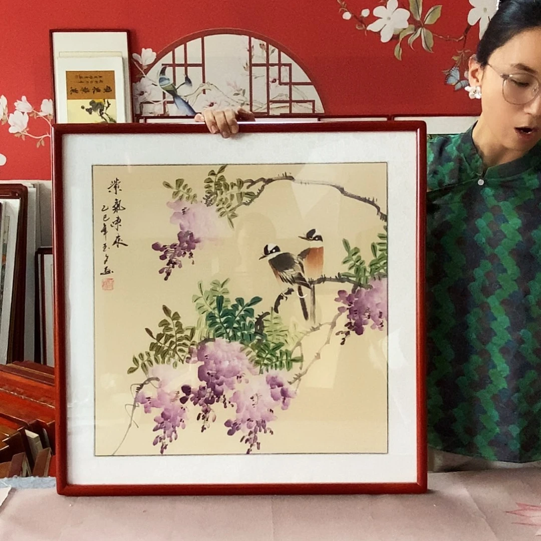 @***Q国画手写手绘带框包邮62✖️62国画作品