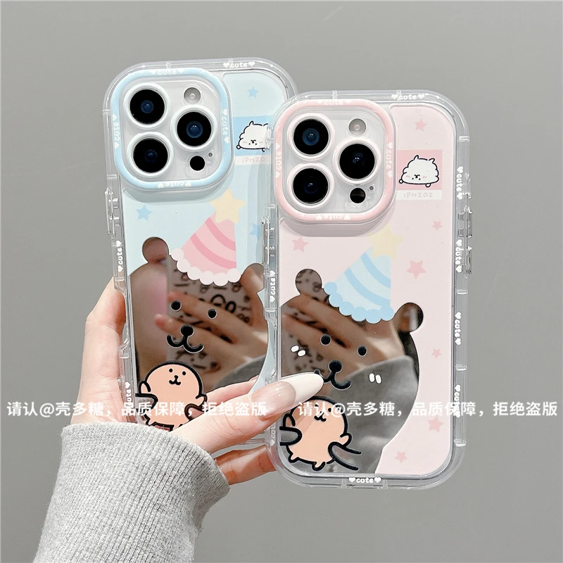 镜面奶油壳适用苹果17/iPhone/华为荣耀/OPPO/VIVO/小米手机壳潮