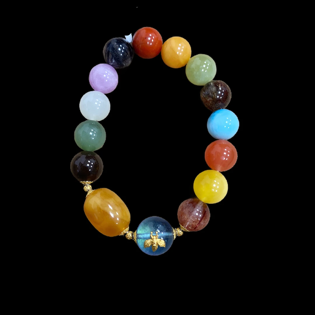 V8113蜜蜡18k手串孤品