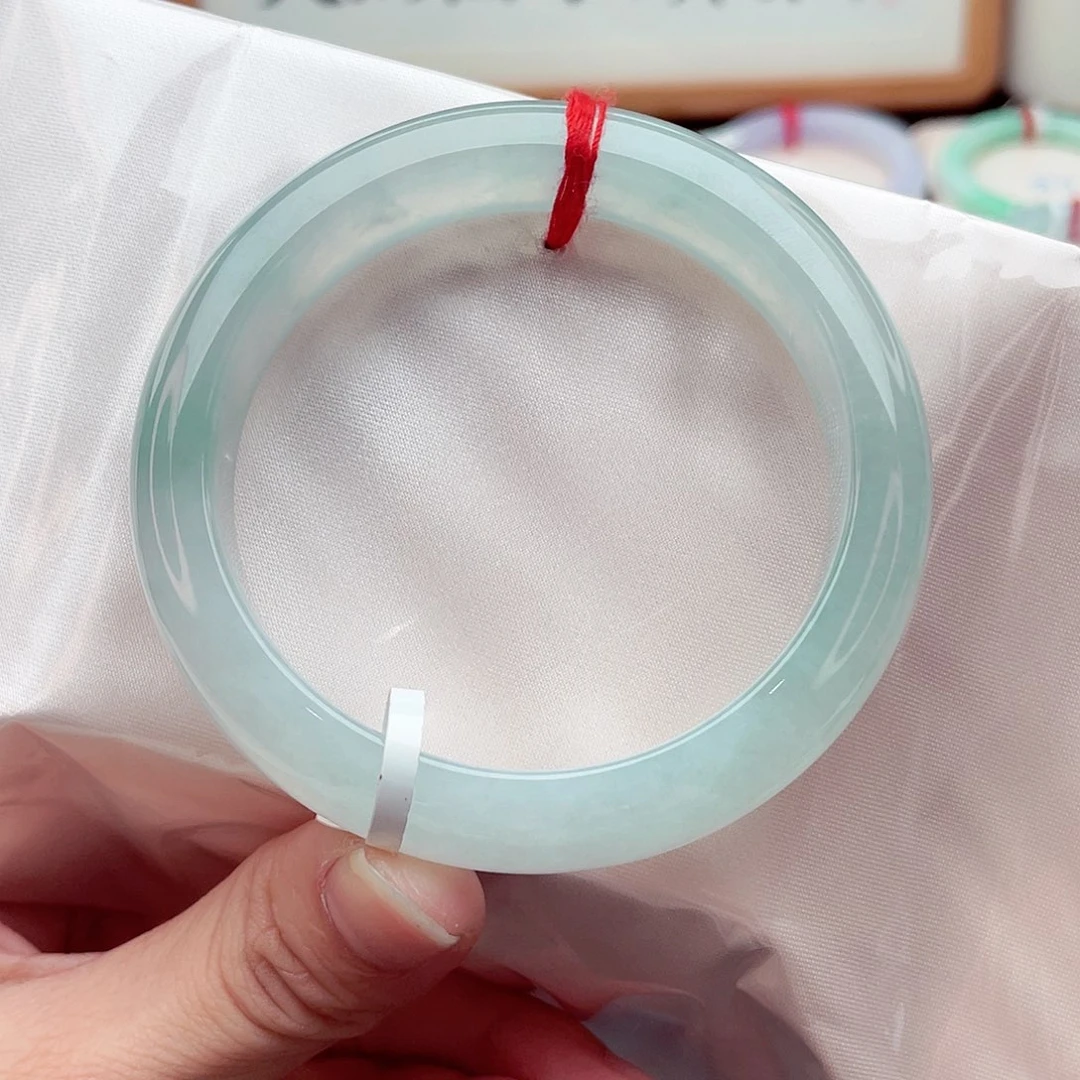 炉***粥翡翠未镶嵌手镯57.4冰晴水005