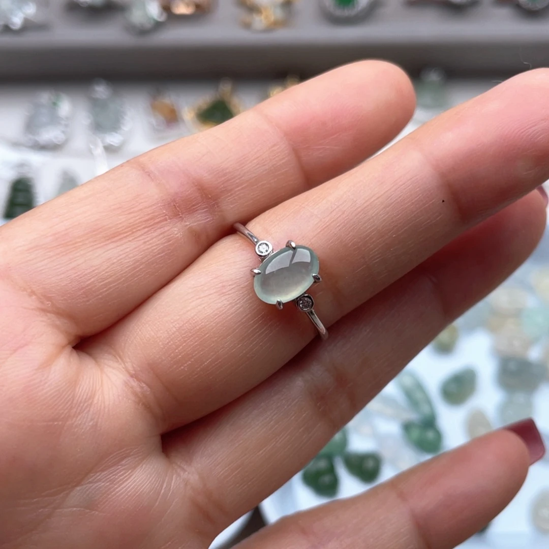 翡翠银S925镶嵌戒指