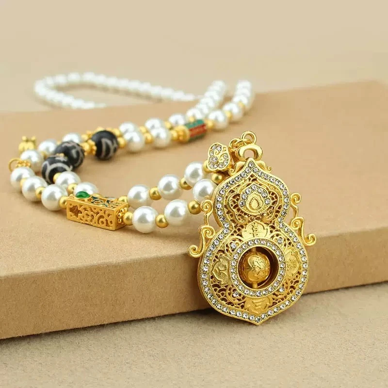 点钻葫芦珍珠项链【福禄】新中式毛衣链