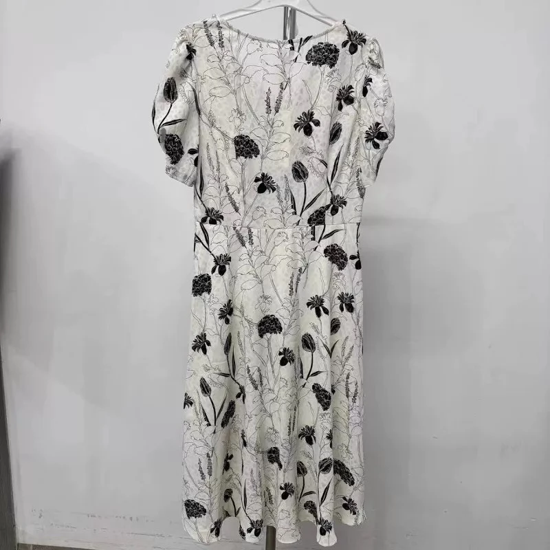 [H1242黑白珍珠衣裙女士时尚气约潮拼接裙子春秋色牛ssss蕾丝