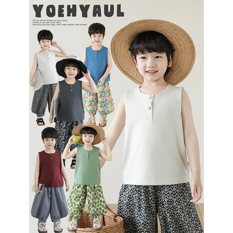 YOEHYAUL/幼悠夏四波【自由拼接】民族花布拼接软弹汉服背心 N6512