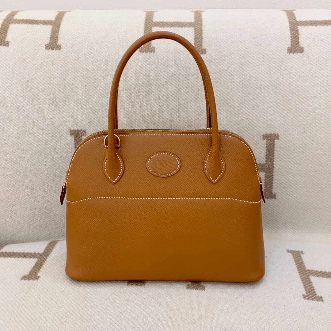 99新 Hermes/爱马仕 bolide 27 Z e皮 金棕db1008a1