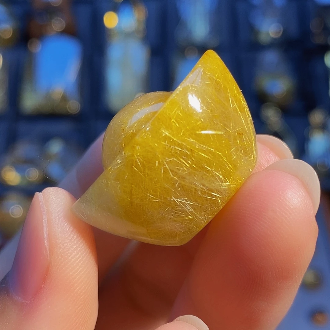 颈饰未镶嵌水晶天然满发晶金元宝吊坠