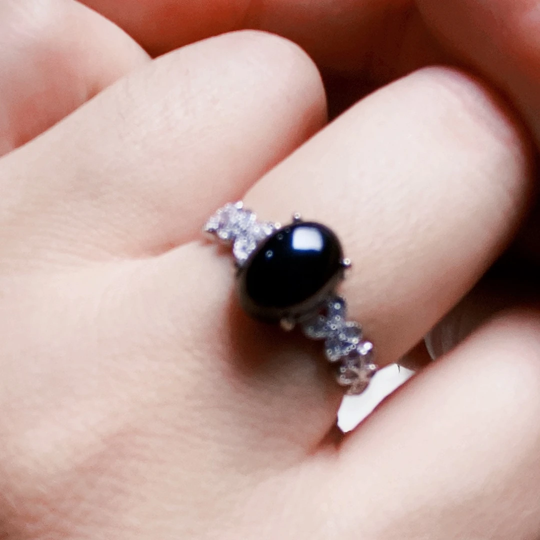 翡翠银S925镶嵌戒指