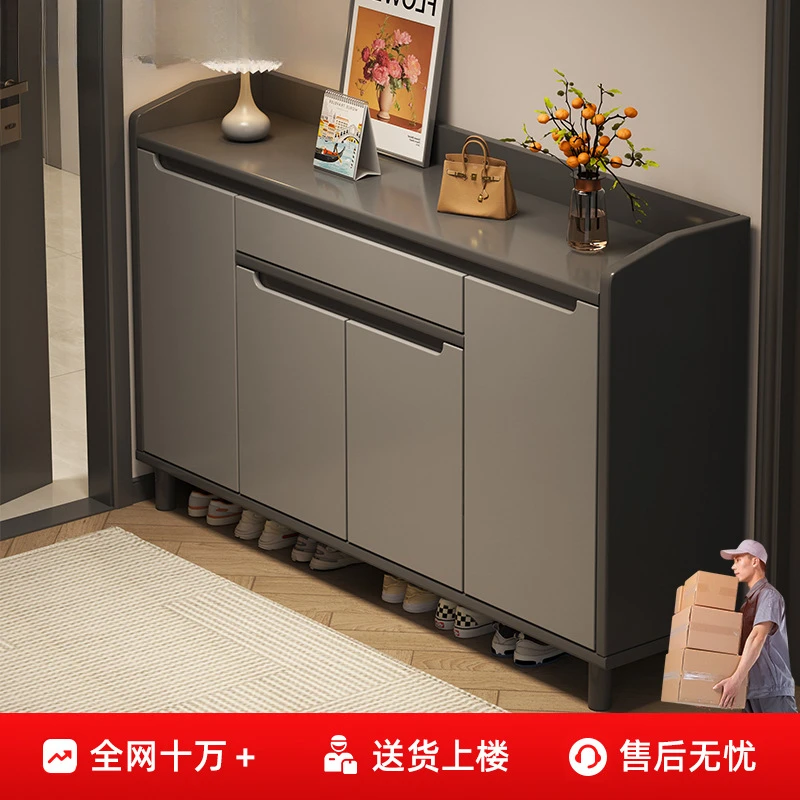 鞋柜入户家用门口收纳柜一体靠墙大容量储物2025新款室内实木鞋架