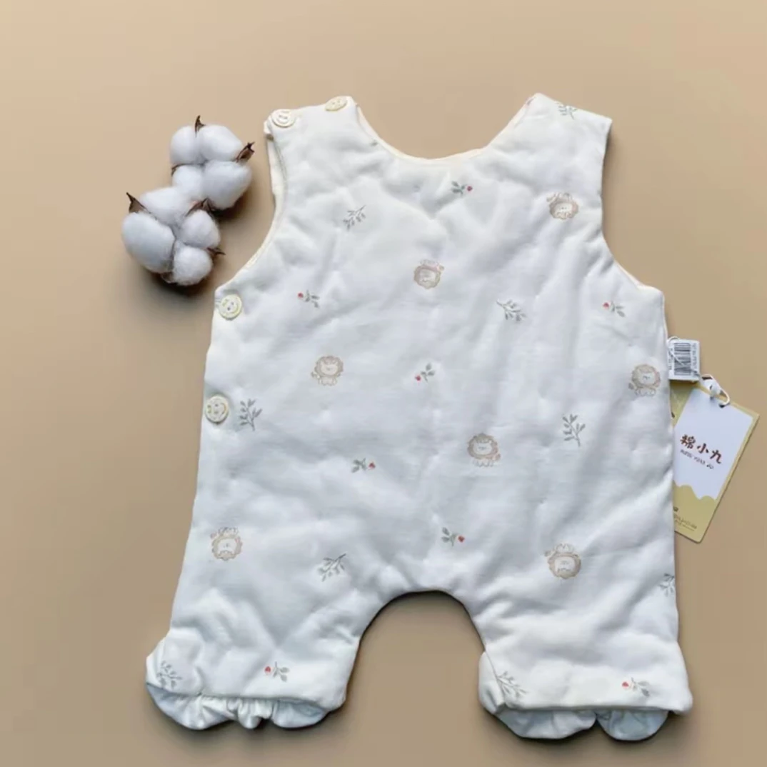 纯棉花手工半背连腿护肚兜兜婴幼儿春秋季加厚保暖空调睡觉防踢被