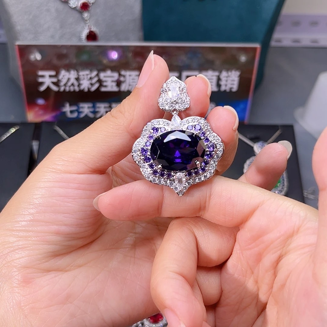 颈饰蓝宝石银S925镶嵌x z 22
