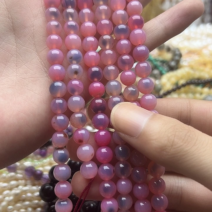 玛瑙/玉髓未镶嵌珠宝半成品卡8溏心玛瑙散珠