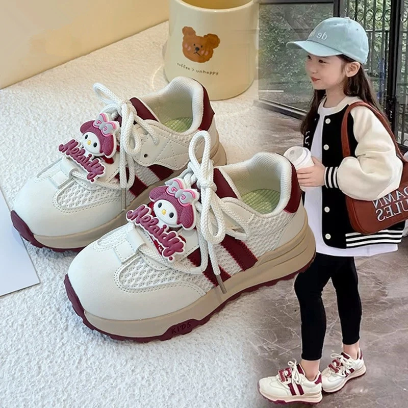 ABC女童运动鞋2025春秋新款儿童网面透气德训鞋舒适软底休闲鞋子