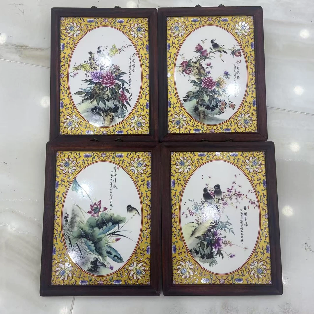 鸟语花香四套瓷板画