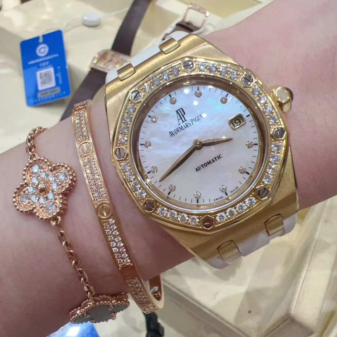 99新 AIPE/爱彼 18K黄金皇家橡树自动33mm女表