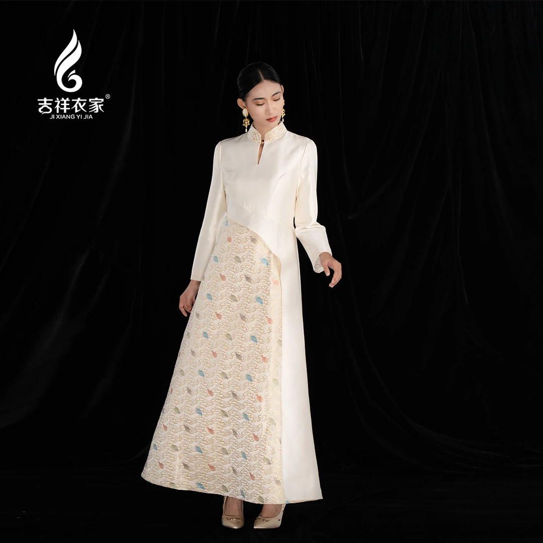 JIXIANGYIJIA/吉祥衣家云霓纷兮（连衣裙）943237144 绵羊毛桑蚕丝