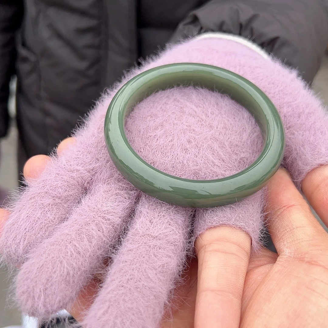 和田玉新疆和田玉且末蓝高品无暇精品手镯大漏未镶嵌