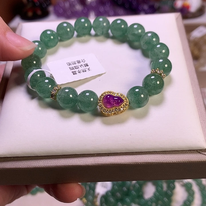 水晶手串未镶嵌绿草莓9