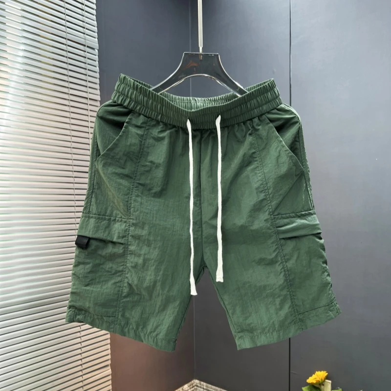 2025新款夏男士多口袋五分裤拉链设计休闲宽松垂感显高工装短裤男