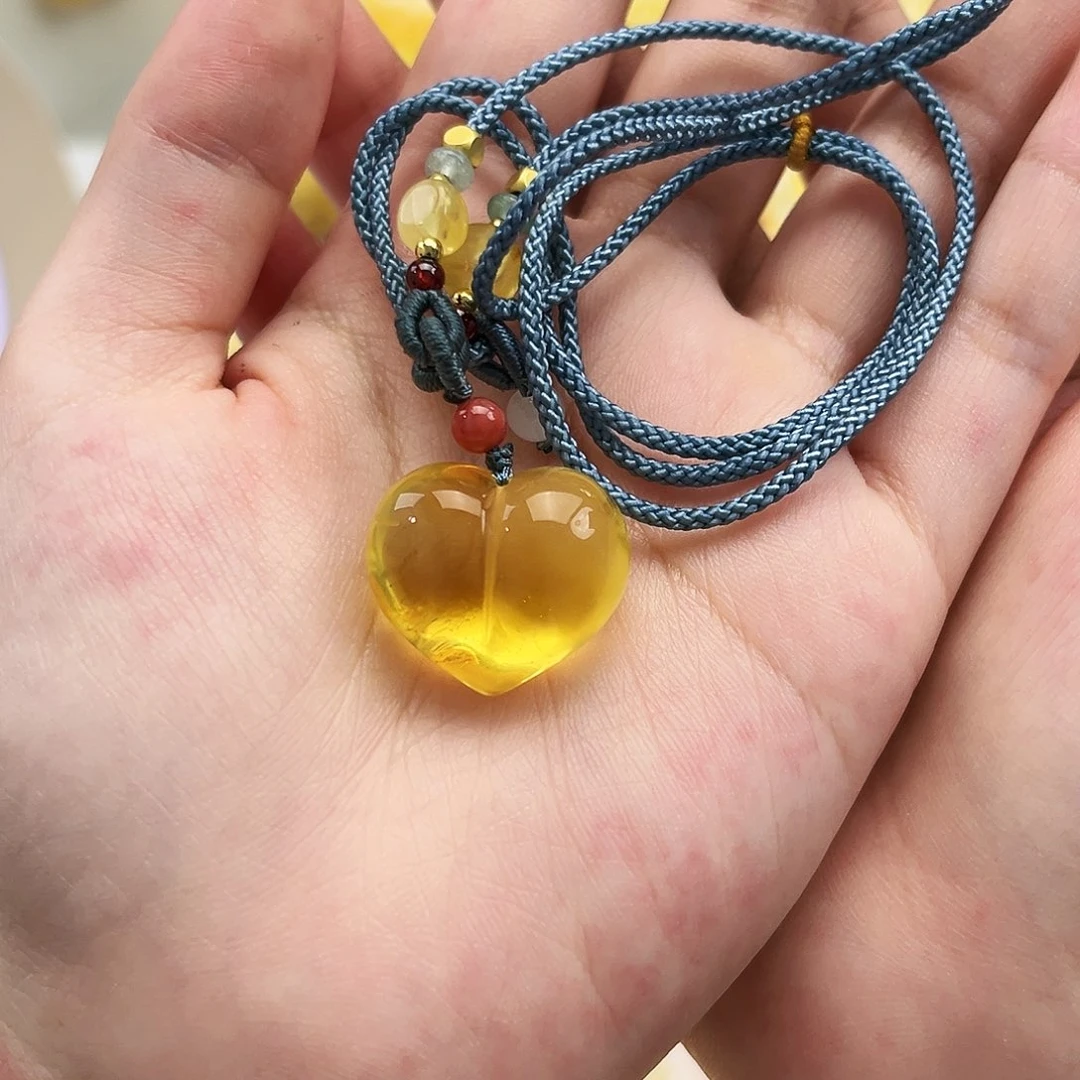 未镶嵌琥珀裸石琥珀蜜蜡屁桃吊坠