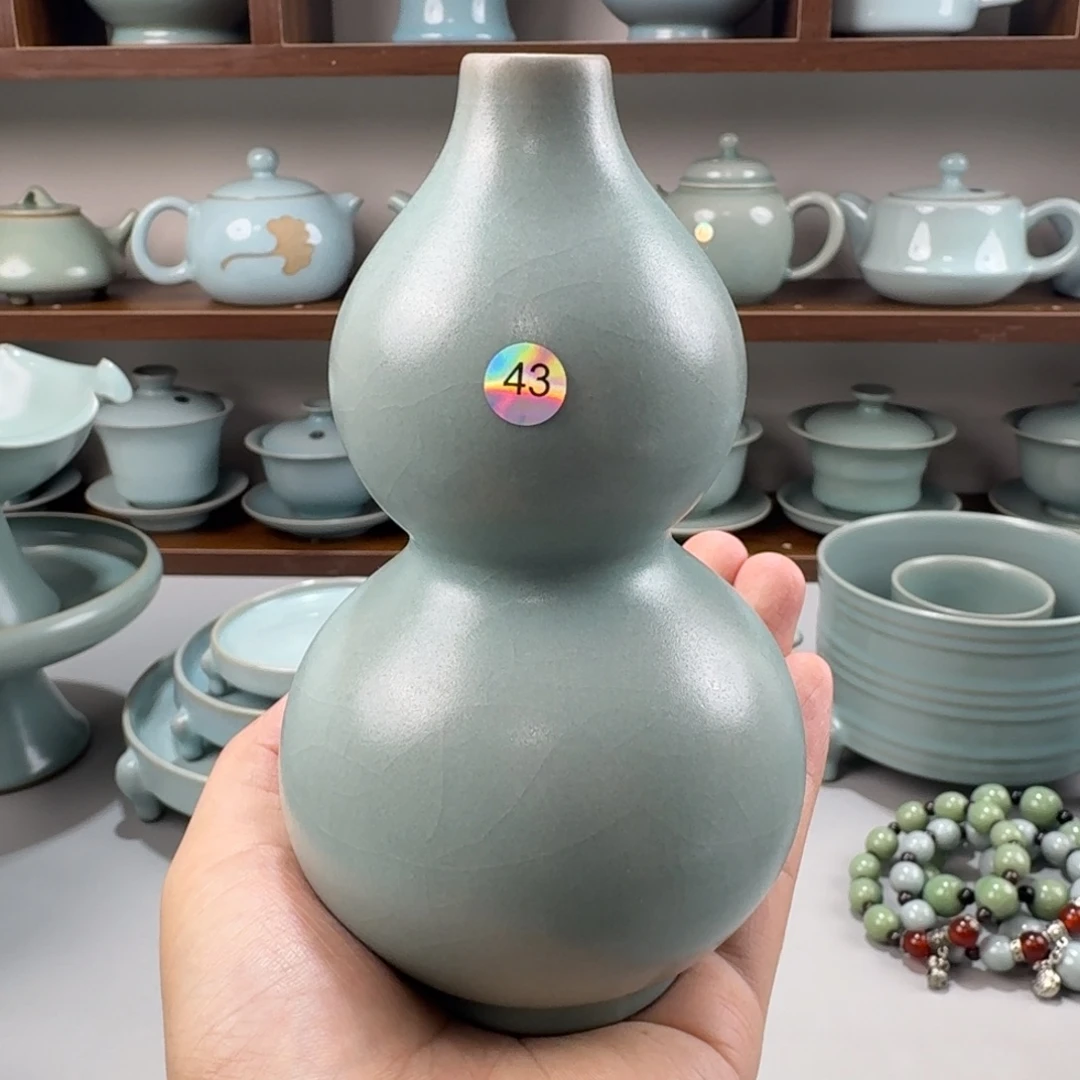 摆件特价汝窑仿古釉小号葫芦瓶
