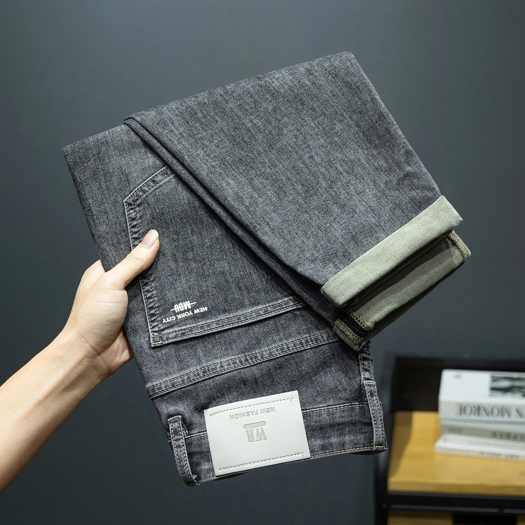 时迹牛仔男士牛仔裤夏季薄款2025新款直筒修身男裤子宽松弹力裤