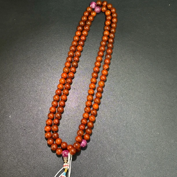 清代蜜蜡108颗佛珠/古74502
