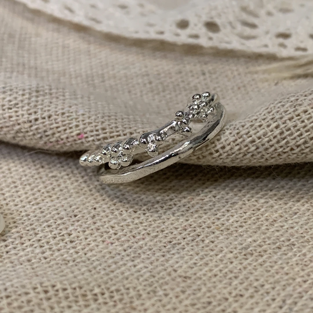 铜合金戒指 035/植物花卉ins风 双层设计女戒百搭时尚