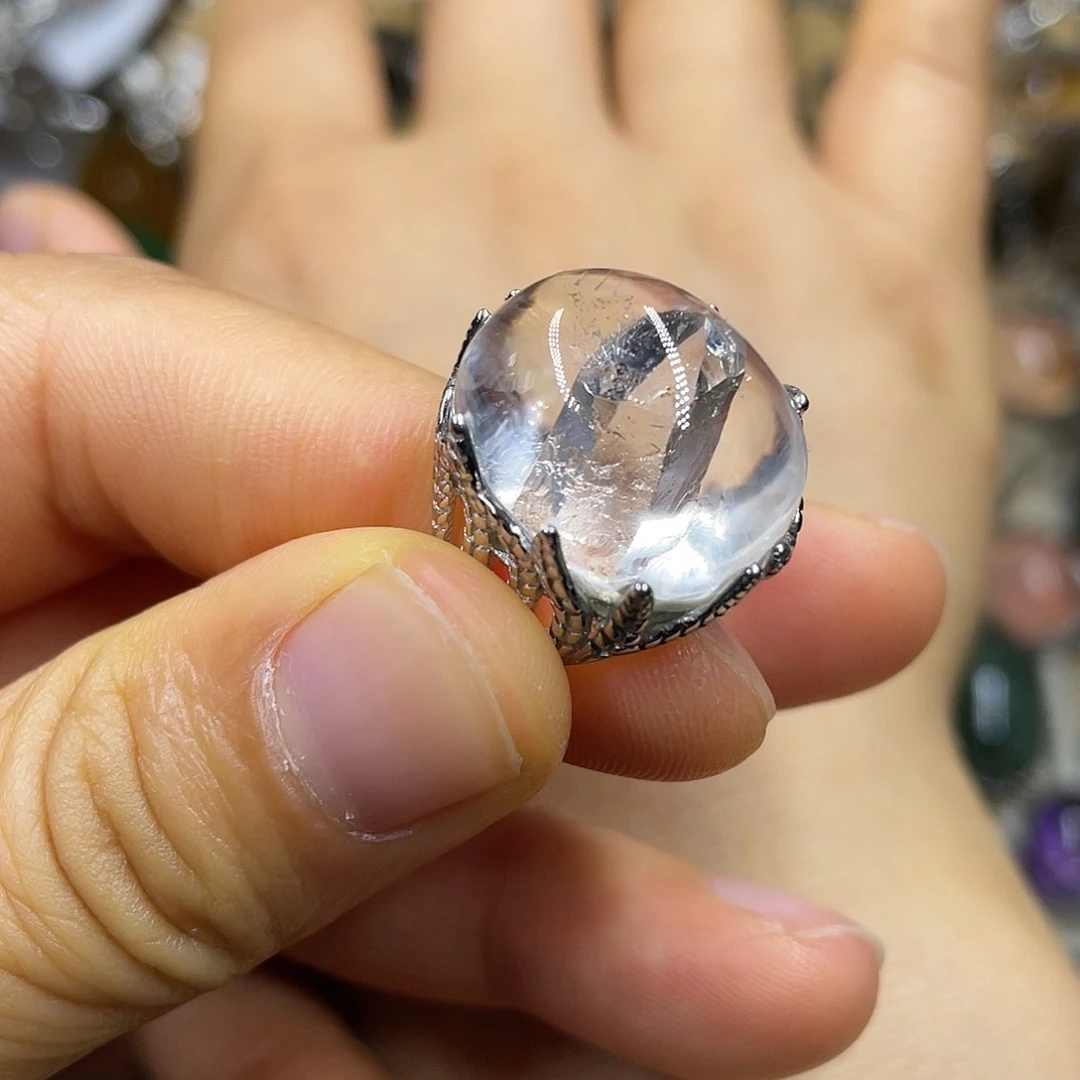 【闪购商品】水晶珠宝半成品银S925镶嵌戒指