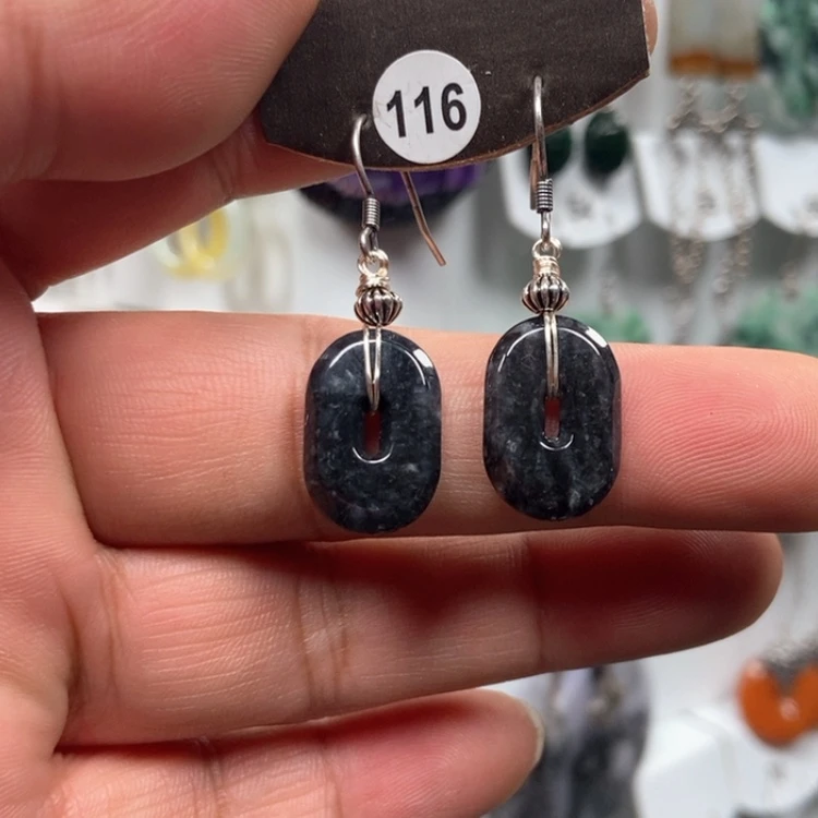 【闪购商品】翡翠耳饰银S925镶嵌耳饰