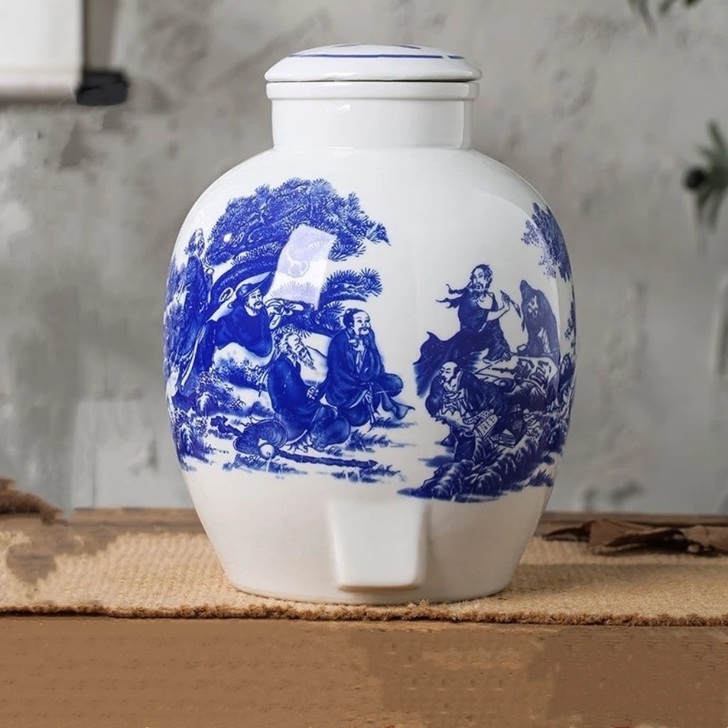 20斤装青花陶瓷酒坛