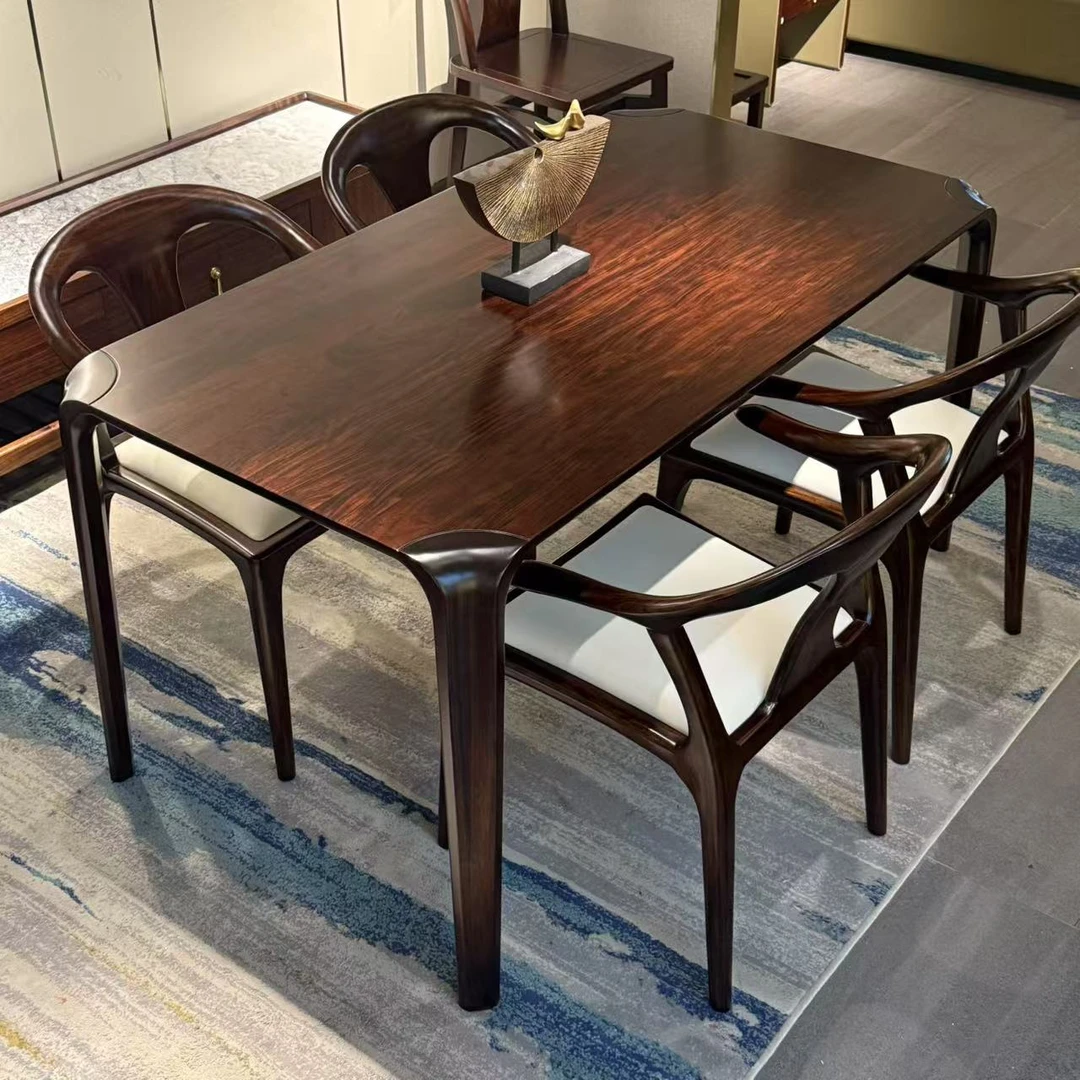 【黑檀木】1645瀑布餐台150*80*76（1.5米/1.6米/1.8米）