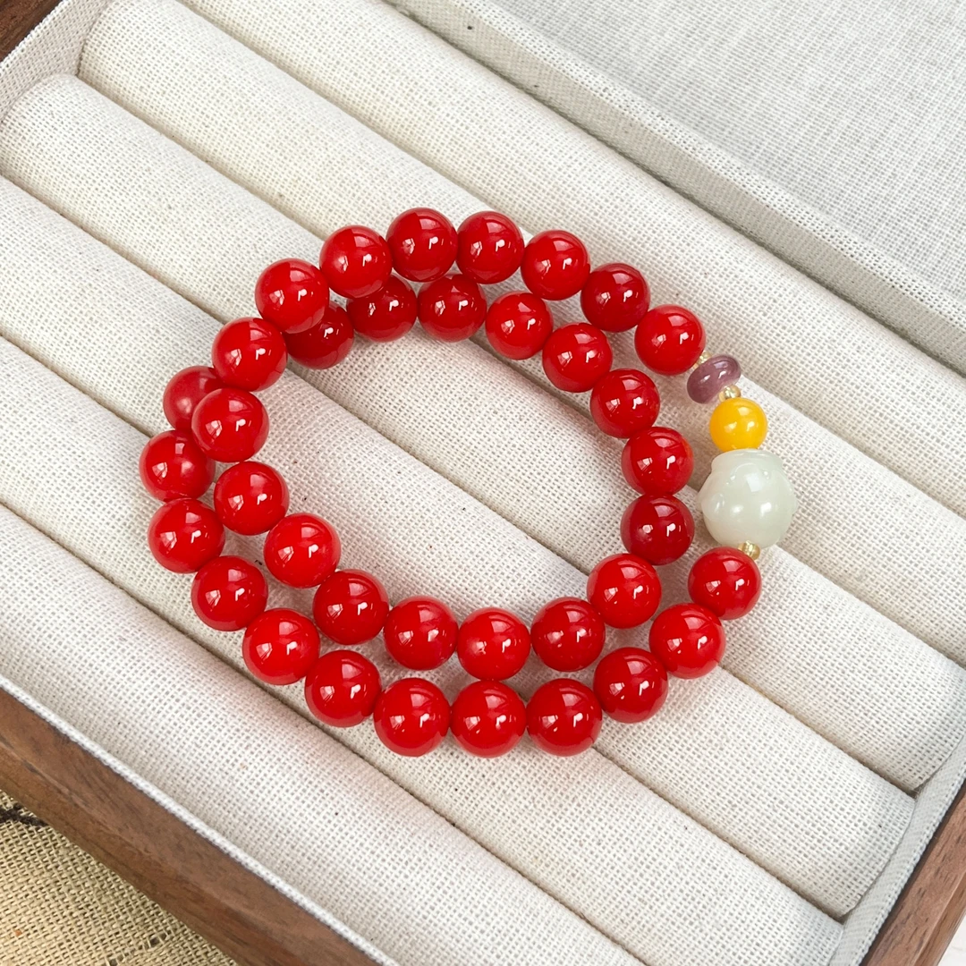 红珠圆珠悠甜双圈9mm    S-C625080