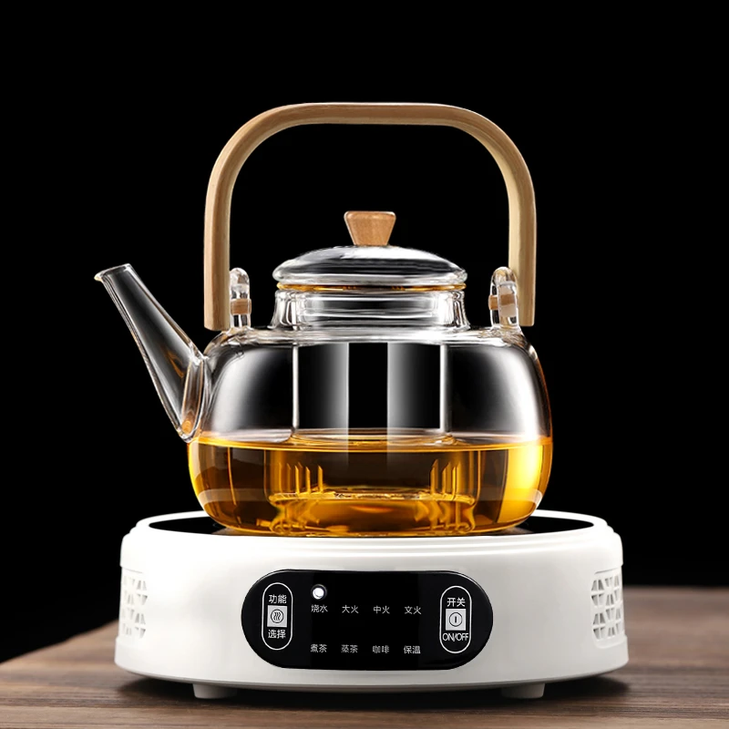 家用大容量玻璃煮茶壶电陶炉蒸煮茶器家用茶具套装加厚提梁烧水壶