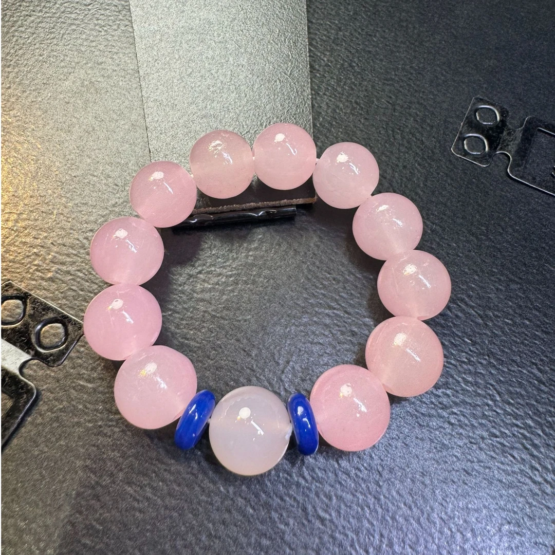 「金粉世家」招桃花少女风大颗粒天然粉水晶星光粉手串多样性发一