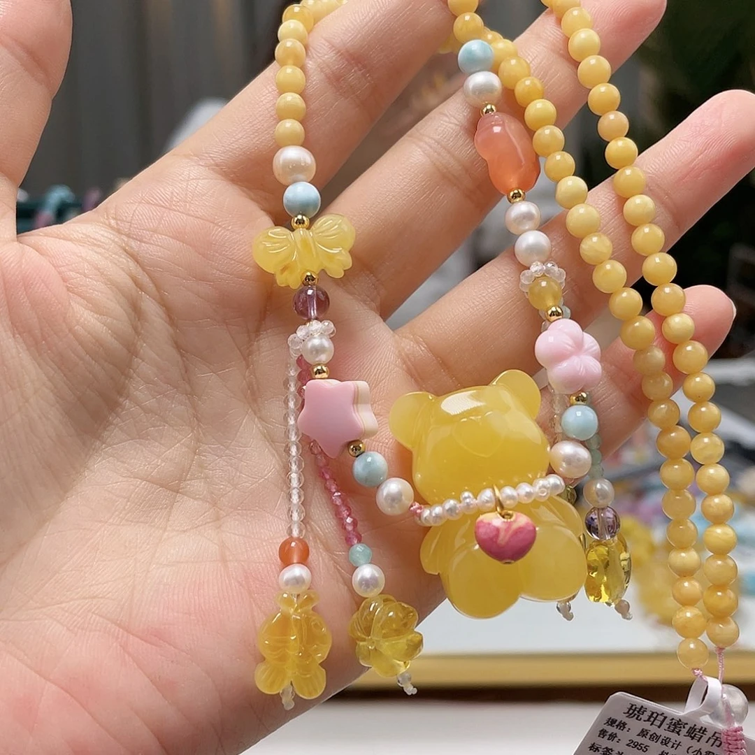 未镶嵌琥珀裸石蜜蜡吊坠