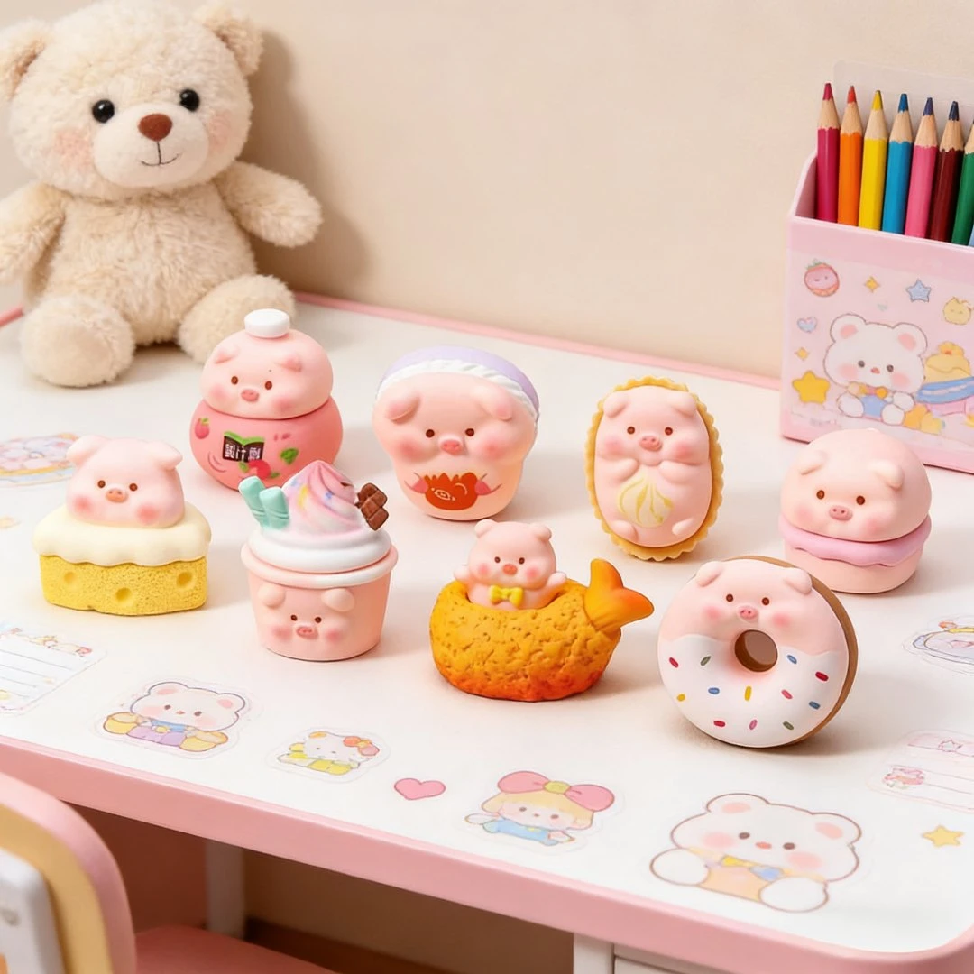 【直播拆】手感漆食玩小猪2.0可爱树脂diy创意小摆件