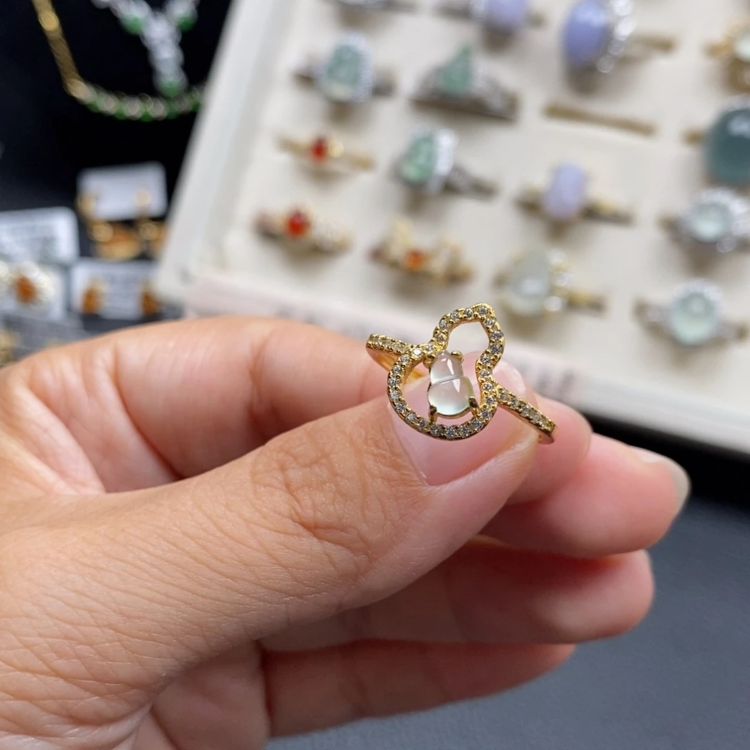 翡翠银S925镶嵌戒指