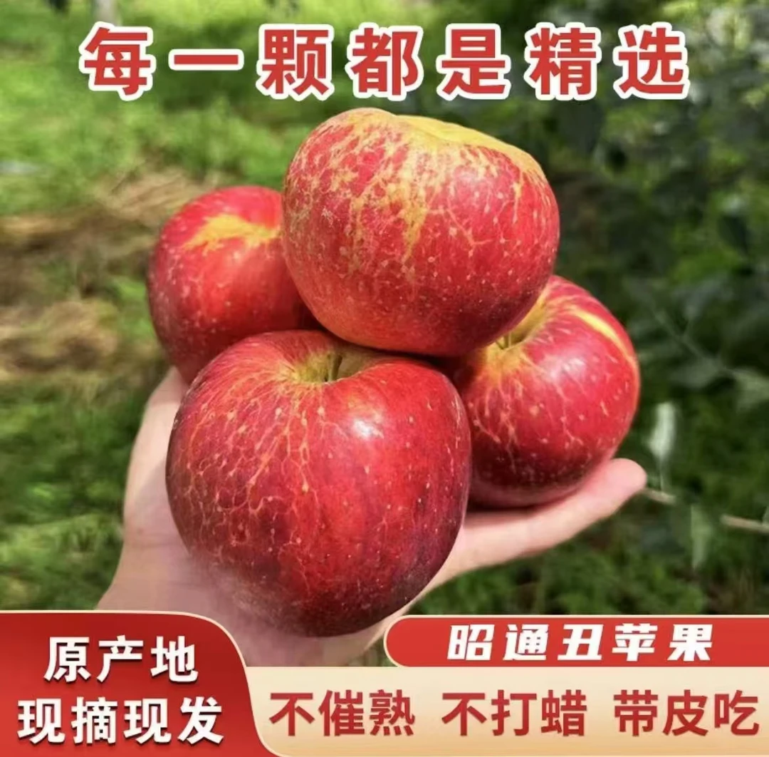 云南昭通丑苹果新鲜现摘脆甜多汁营养丰富