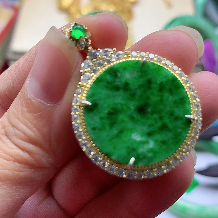 颈饰银S925镶嵌翡翠翡翠