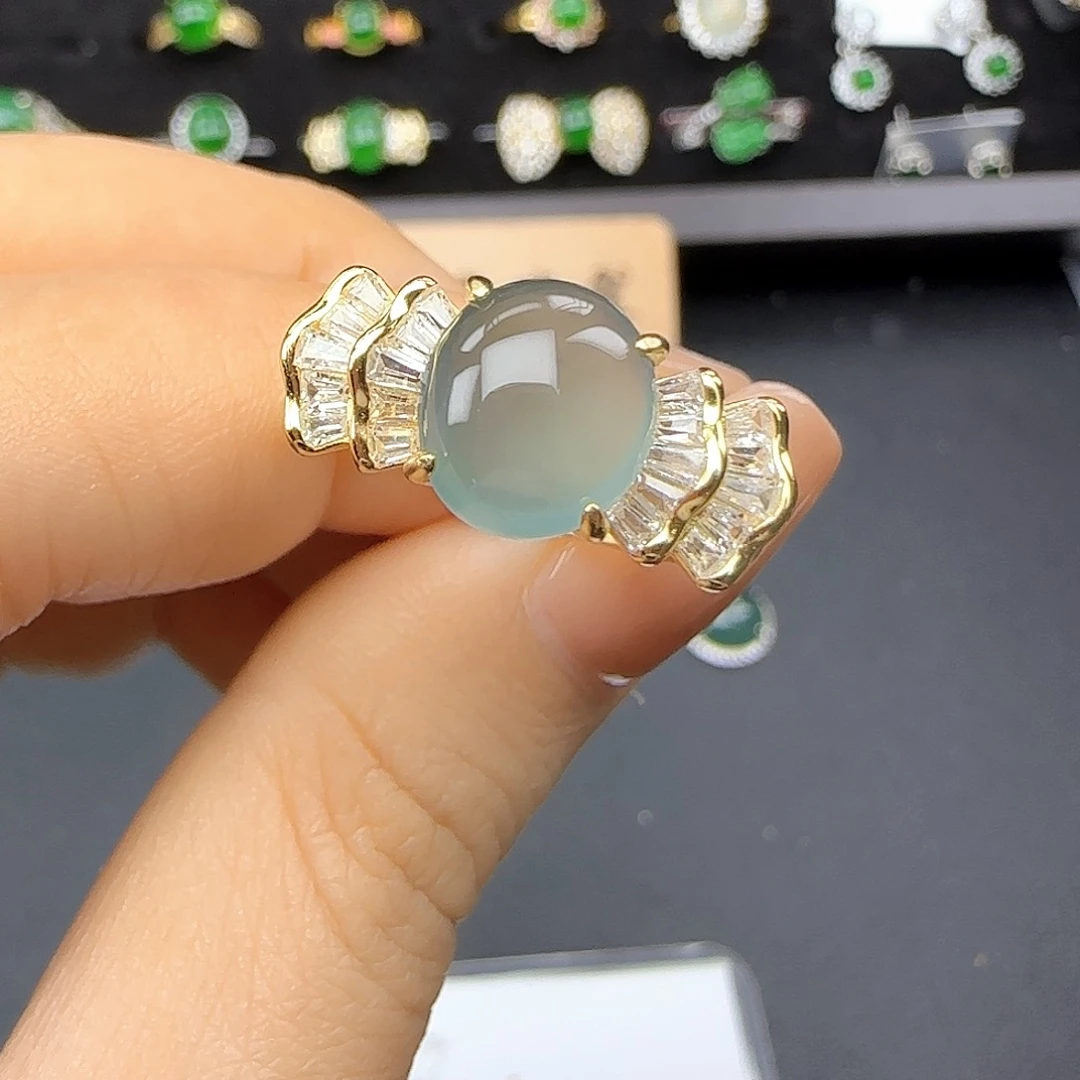 银S925镶嵌戒指翡翠