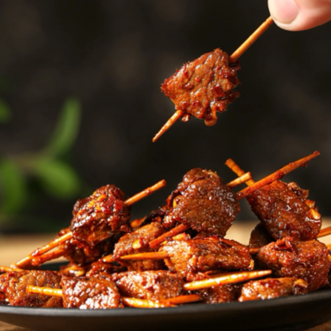 湖南特产香辣牙签牛肉土黄牛即食休闲追剧解馋开袋即食小吃零食