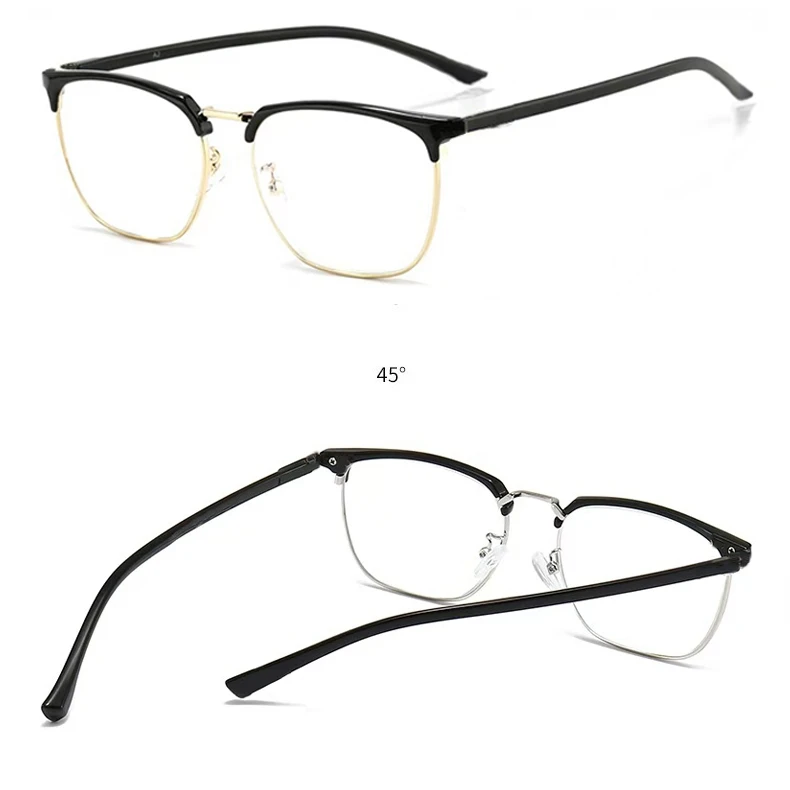 新款金属高级感防蓝光老花镜TR超轻方框老花眼镜简约百搭眼镜男款