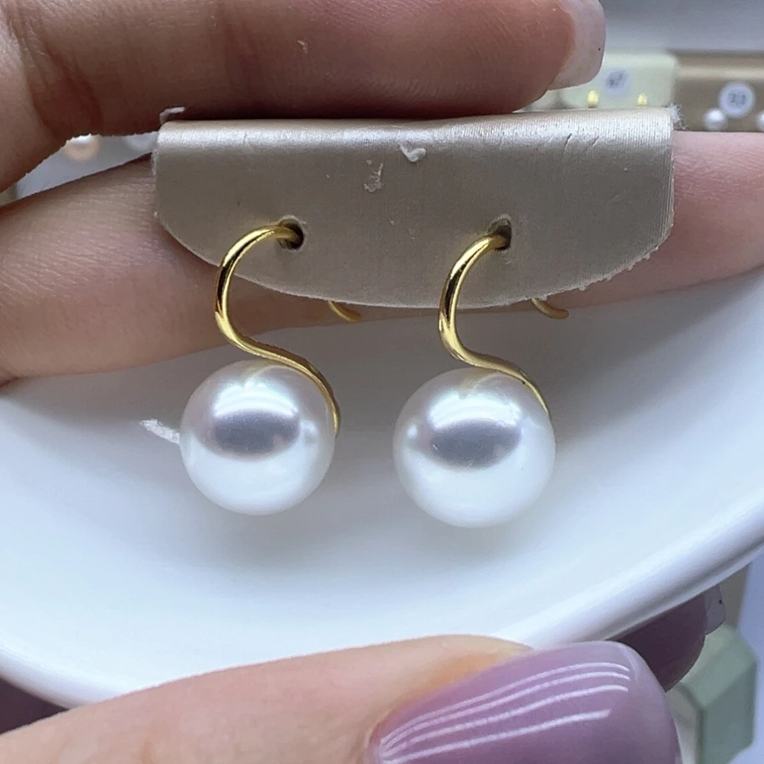 银S925镶嵌淡水珍珠耳饰