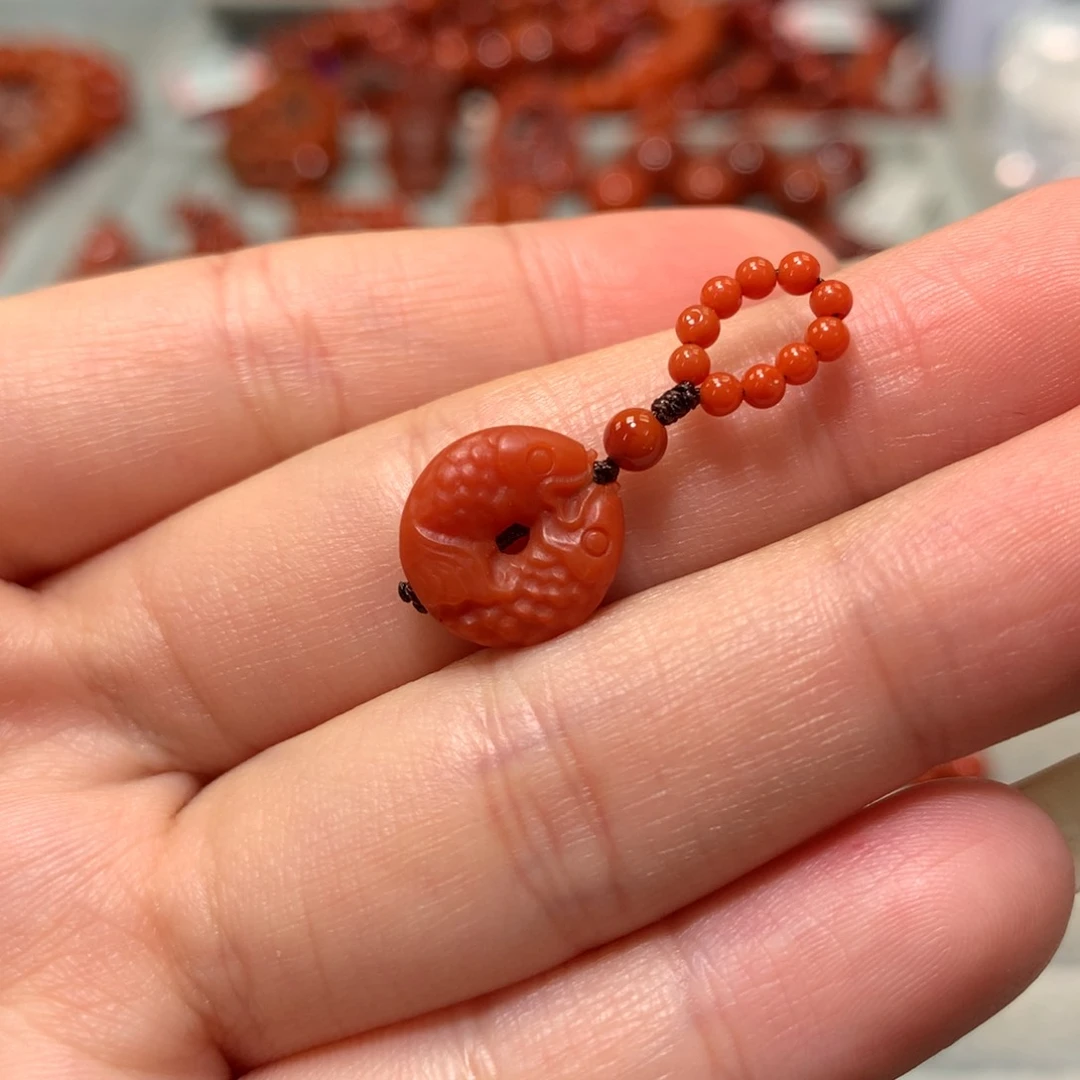 【闪购商品】南红玛瑙双鱼扣未镶嵌