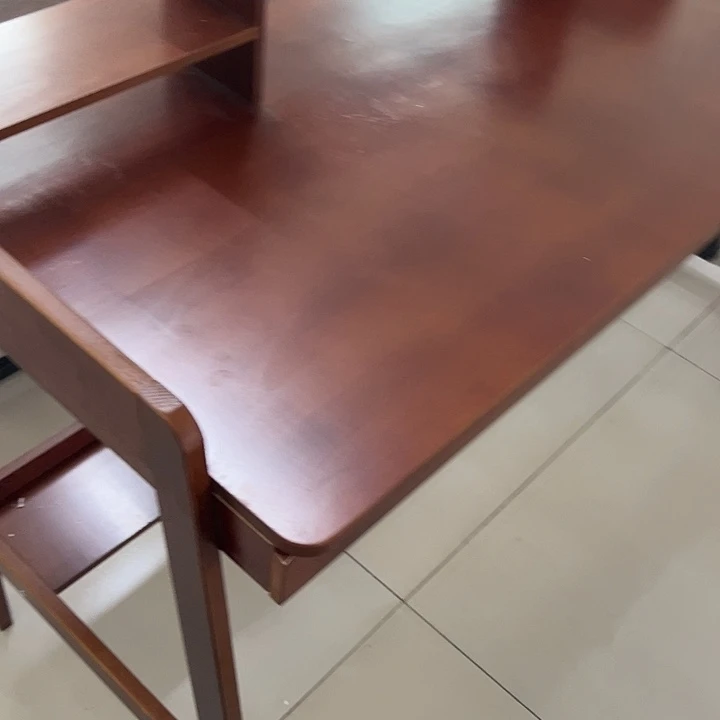 我***迦胡桃色1.4学习桌清仓不退不换瑕疵