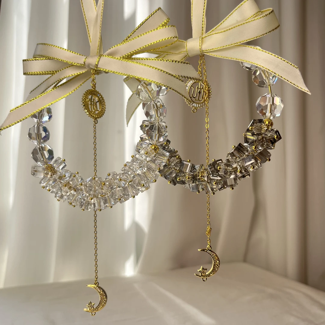 汽车车挂小红书网红汽车挂件水晶挂件月亮款汽车挂饰汽车用品