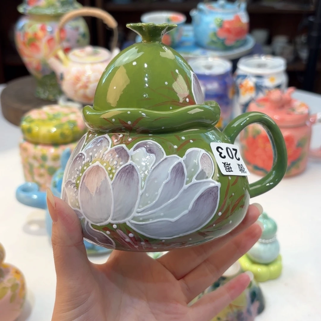 景德镇手绘高温釉下彩陶瓷茶具